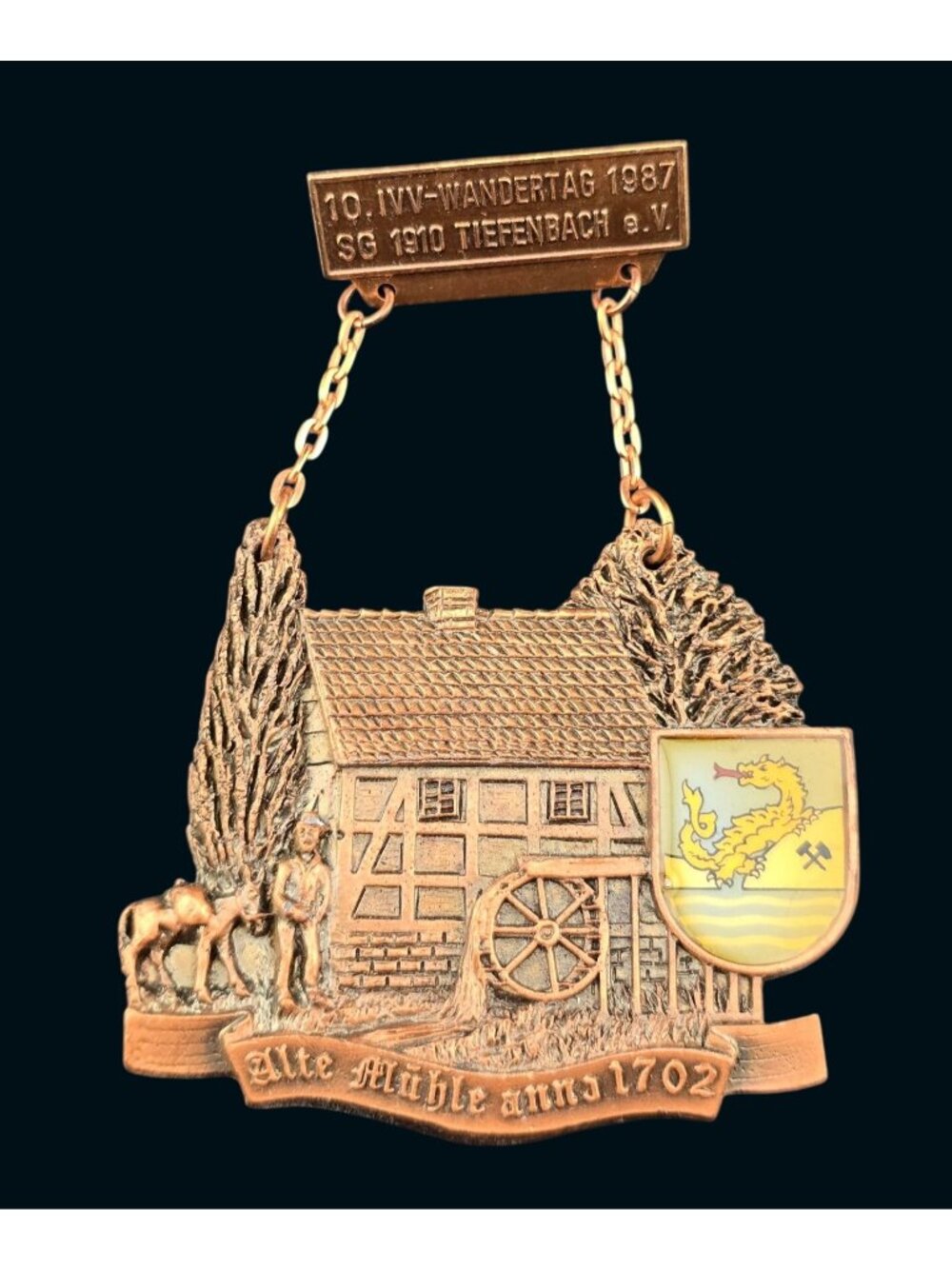 Vintage German Walking Medal 10 IVV Wandertag 1987 SG 1910 Tiefenbach